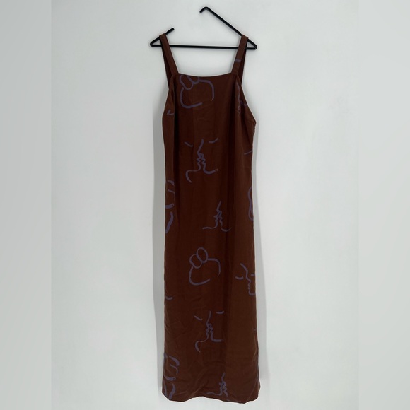 Paloma Wool Lava Abstract Face Drawings Printed Midi Dress...